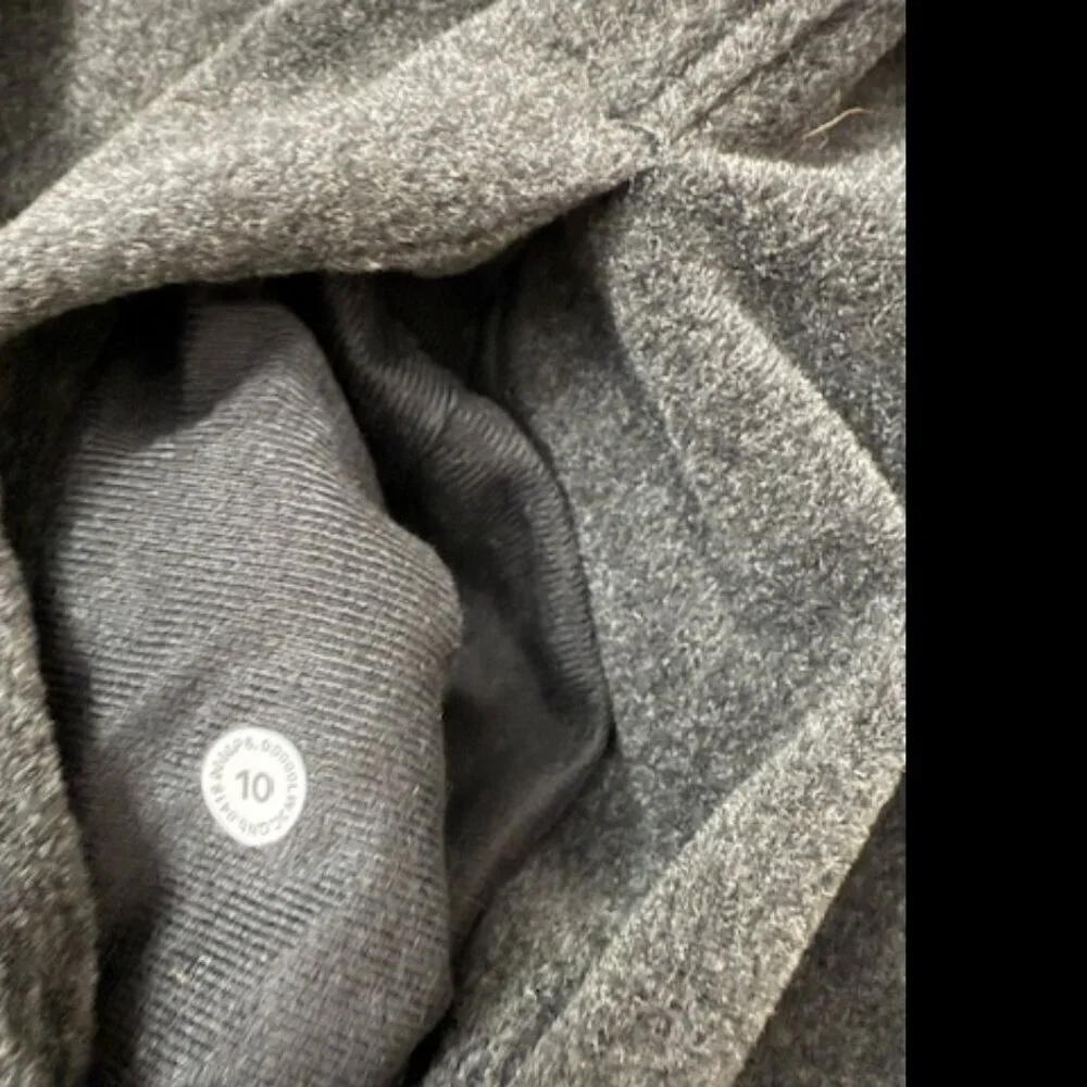 Lululemon Go Forward Pullover Fleece Gray Black High-Neck Size 10